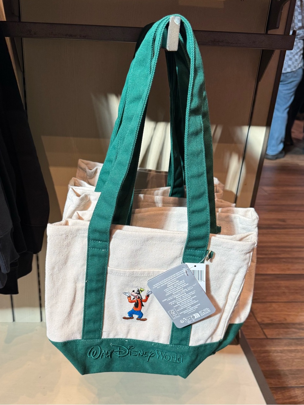 2026 Walt Disney World Park Goofy Green Canvas Mini Tote Bag New
